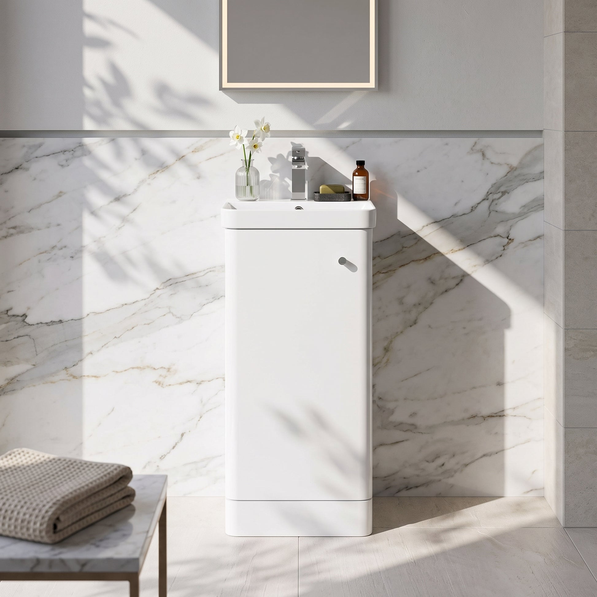 Fairford Crayo 400mm Gloss White Floor Standing Vanity Unit