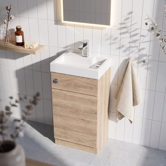 Fairford Carnation 500mm Bleached Oak 2 in 1 WC Unit & Basin