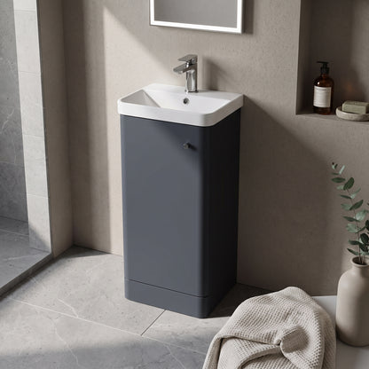 Fairford Crayo 400mm Soft Black Floor Standing Vanity Unit