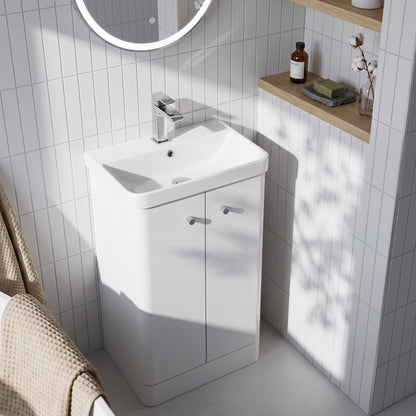 Fairford Crayo 500mm Gloss White Floor Standing Vanity Unit