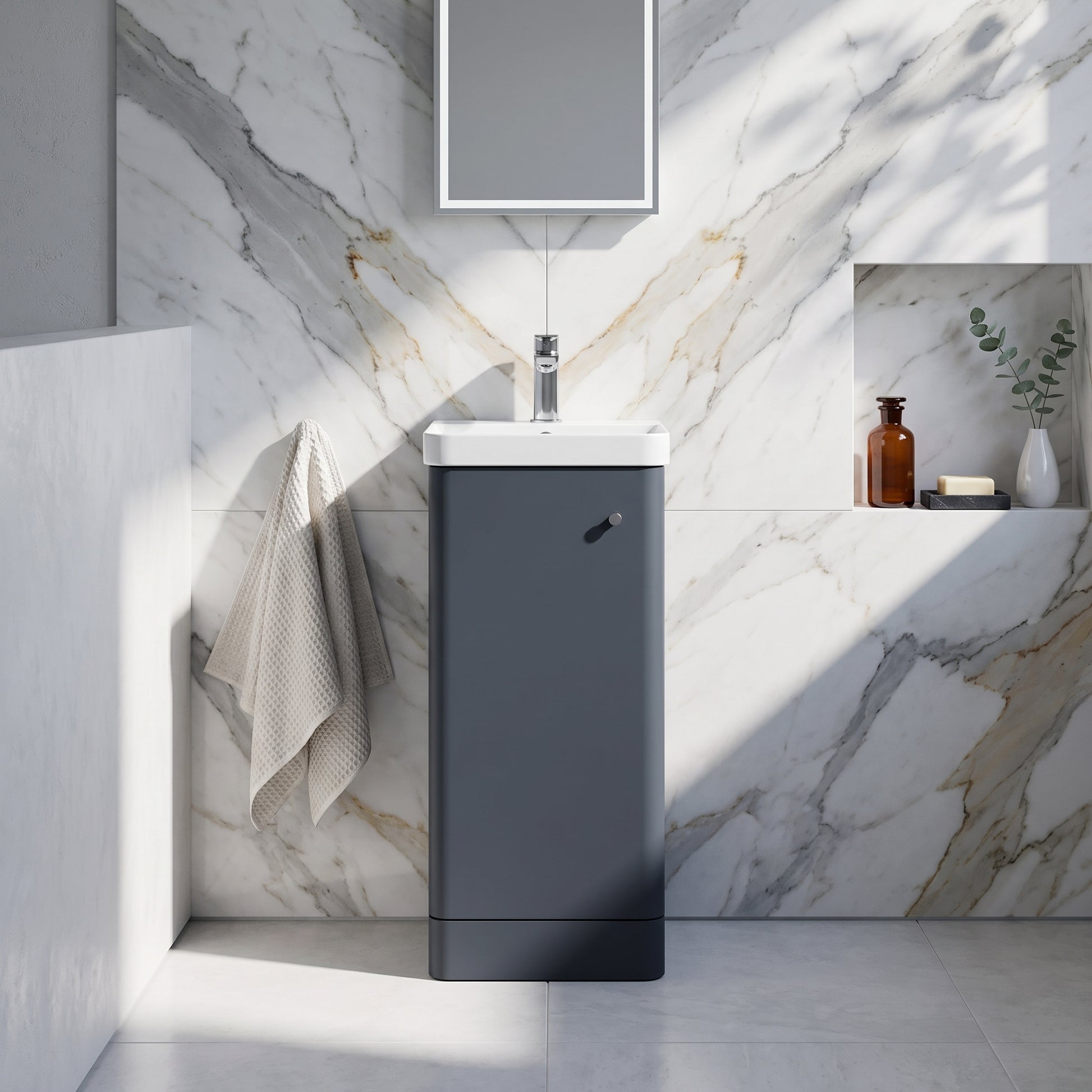 Fairford Crayo 400mm Soft Black Floor Standing Vanity Unit