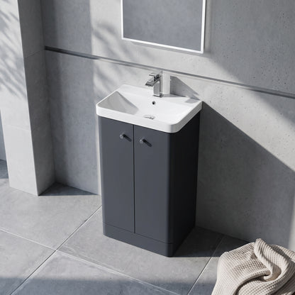 Fairford Crayo 500mm Soft Black Floor Standing Vanity Unit