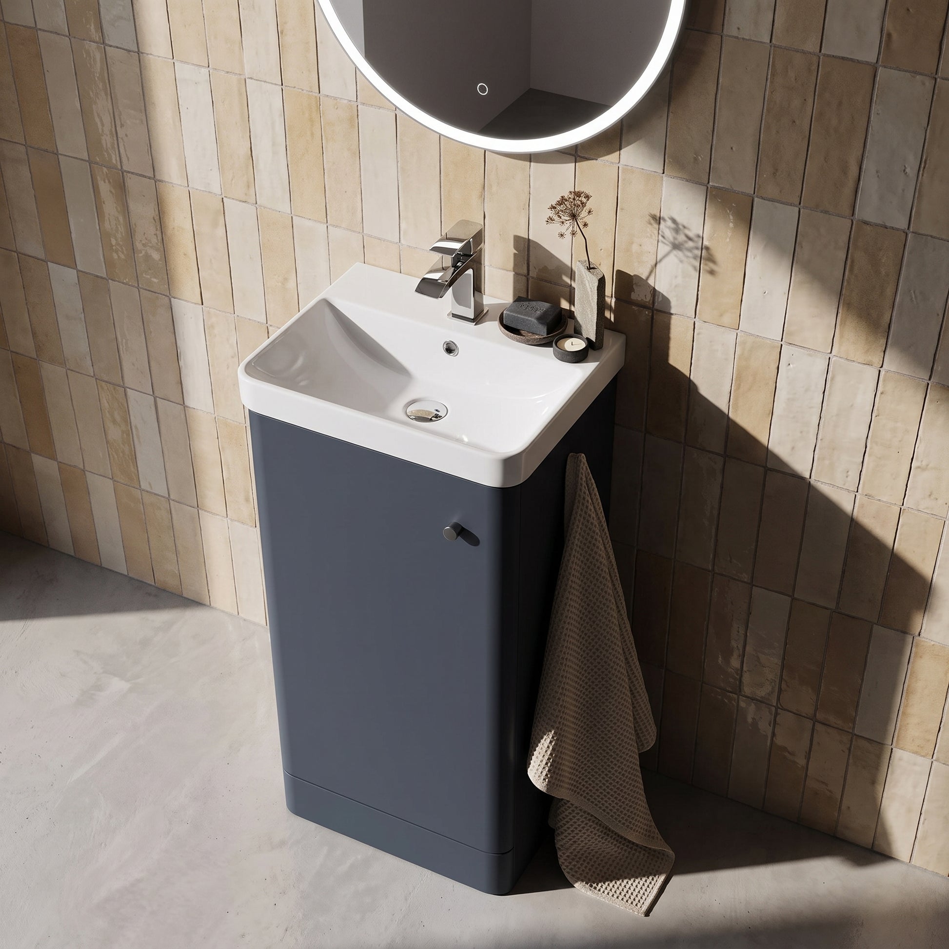 Fairford Crayo 400mm Soft Black Floor Standing Vanity Unit