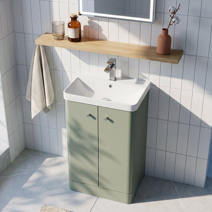 Fairford Crayo Satin Green 500mm 2 Door Floorstanding Vanity Unit