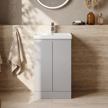 Fairford Finesse 500mm Satin Grey Floor Standing Vanity Unit