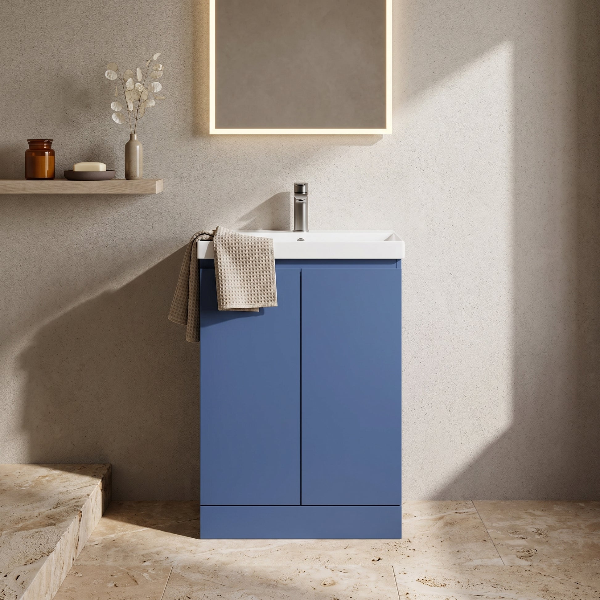 Fairford Finesse 600mm Satin Blue Floor Standing Vanity Unit