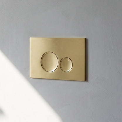 Fairford Virta Brushed Brass Flush Plate with Round Buttons