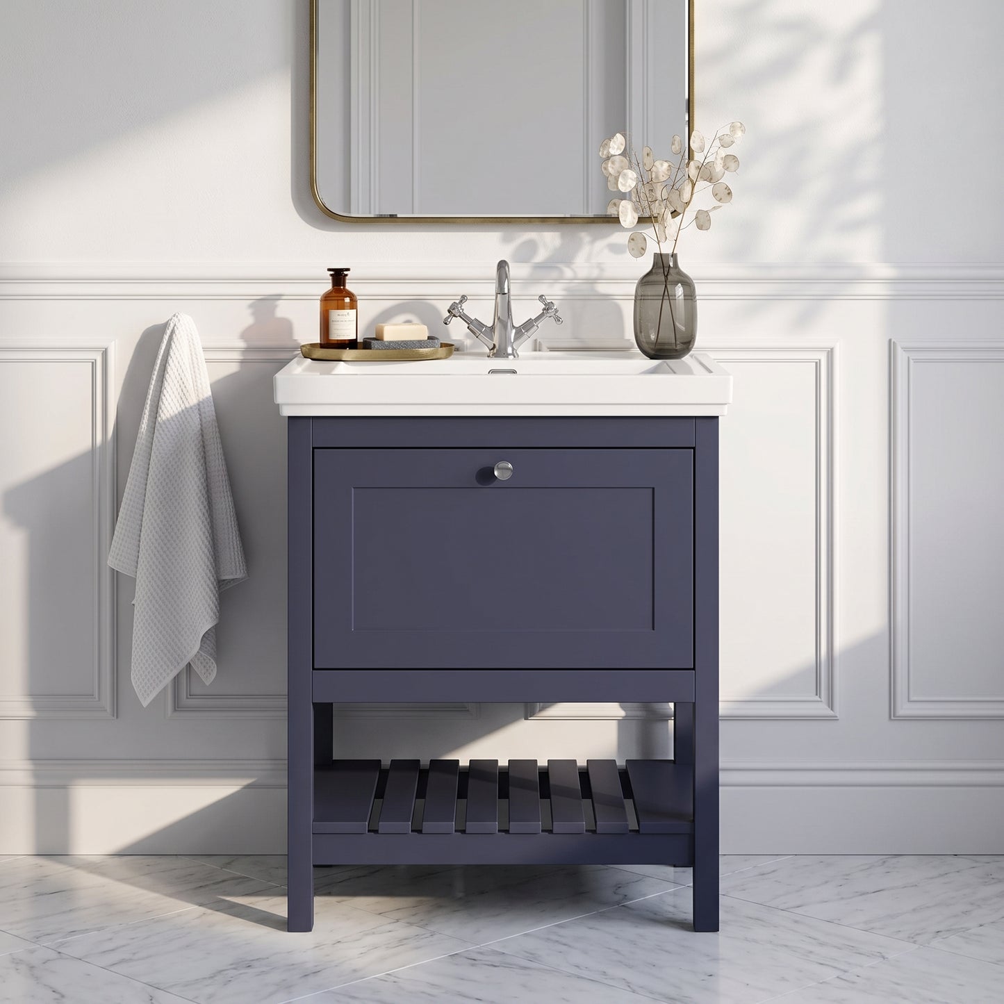 Fairford Juliette 600mm Indigo Blue 1 Tap Hole Floorstanding Vanity Unit
