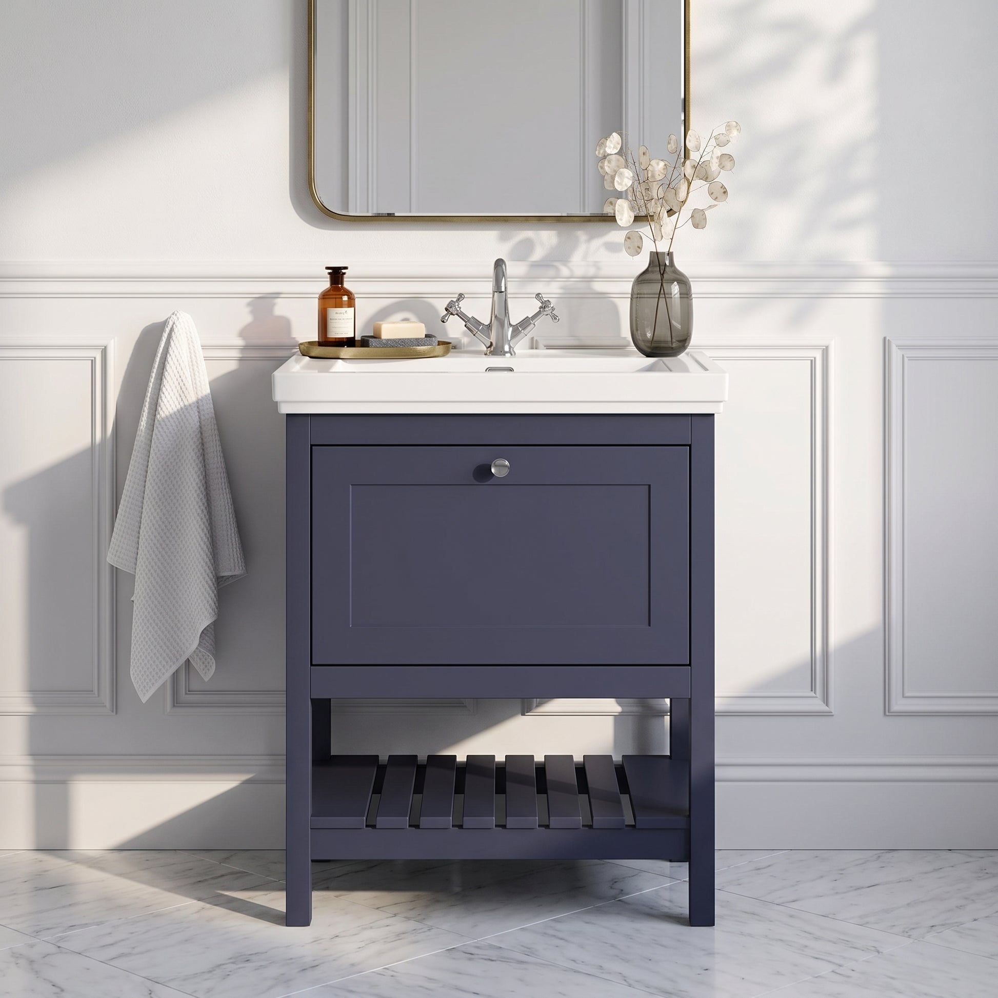 Fairford Juliette 600mm Indigo Blue 1 Tap Hole Floorstanding Vanity Unit