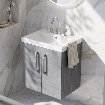 Fairford Aspri 500mm Anthracite 2-Door Wall Hung Vanity Unit
