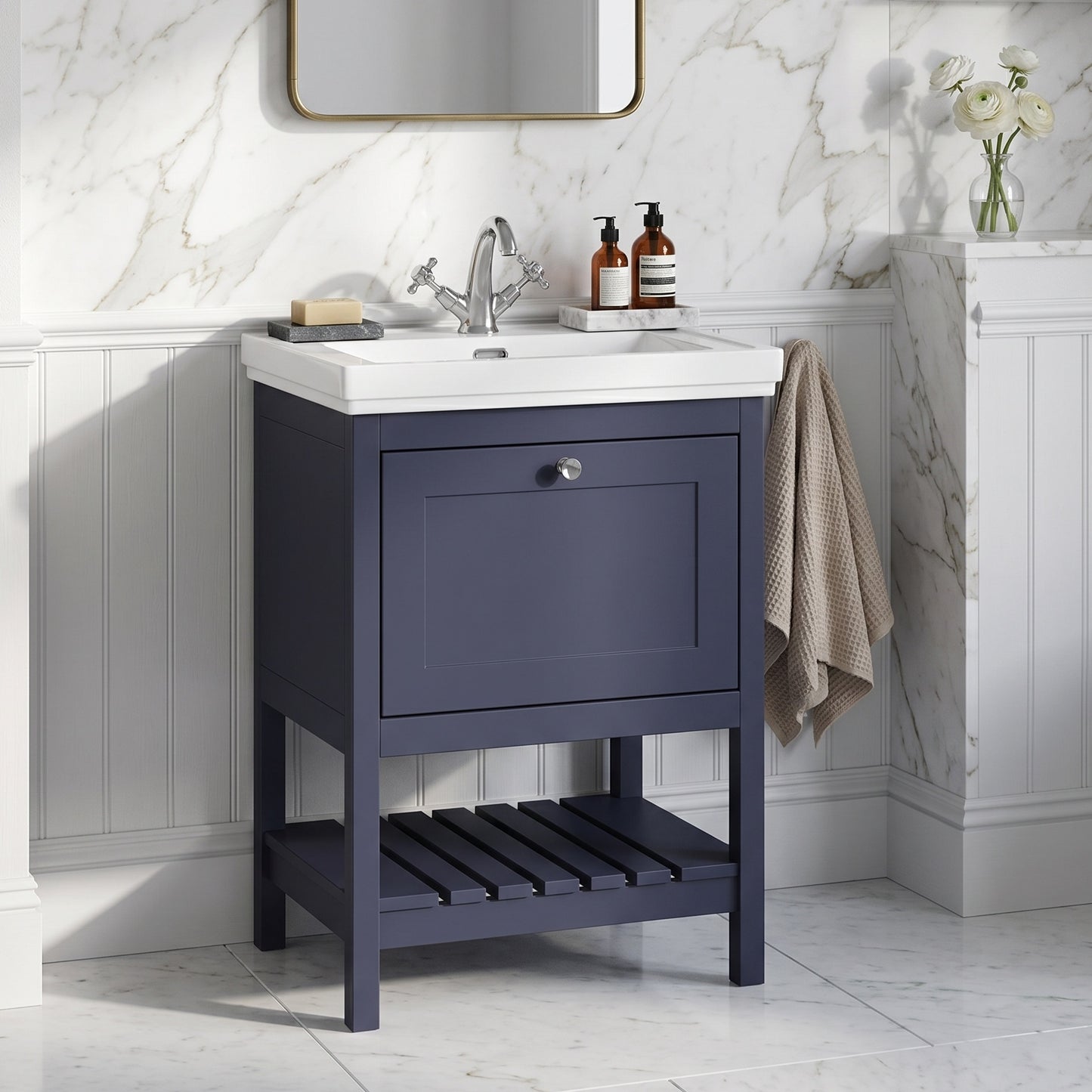 Fairford Juliette 600mm Indigo Blue 1 Tap Hole Floorstanding Vanity Unit