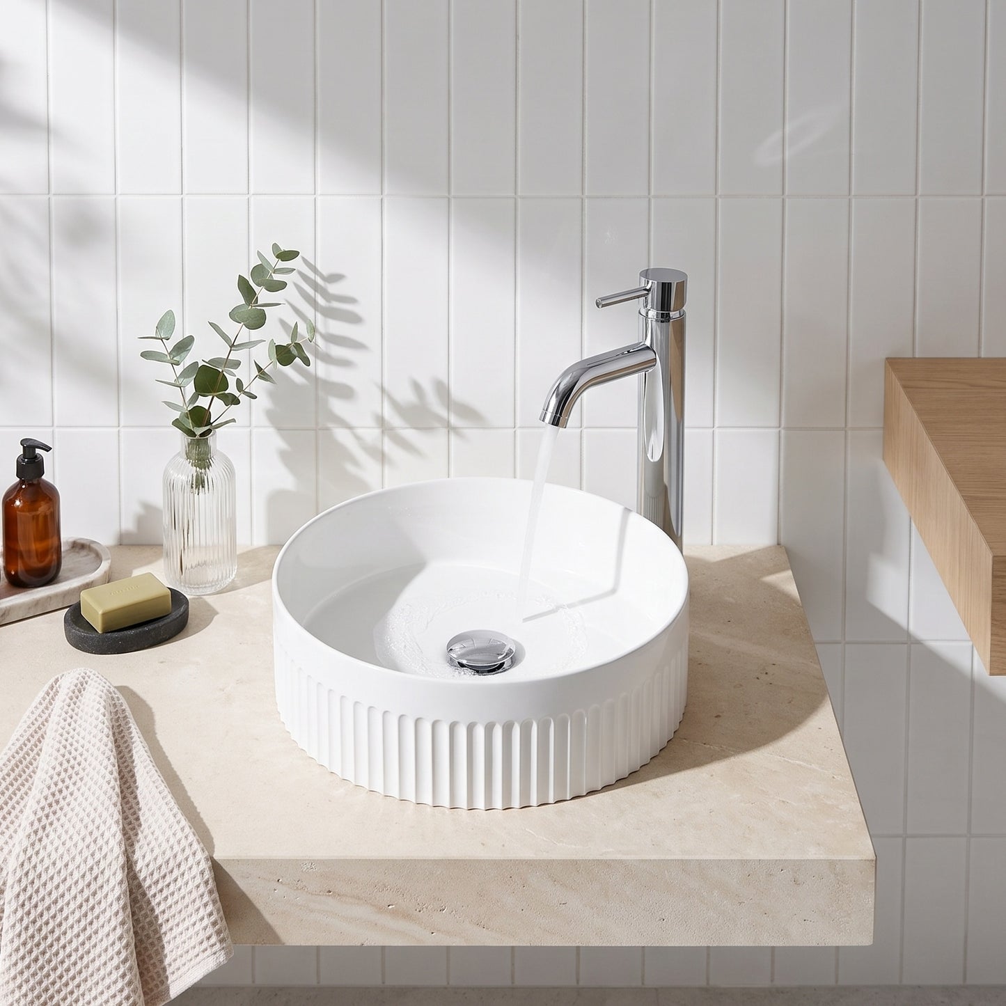 360 x 360mm Fluted  Round Vessel