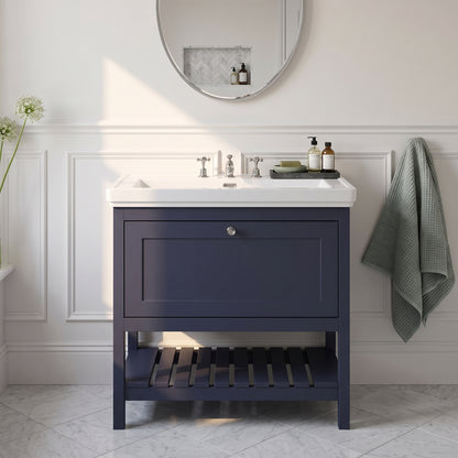 Fairford Juliette 800mm Indigo Blue 3 Tap Hole Floorstanding Vanity Unit