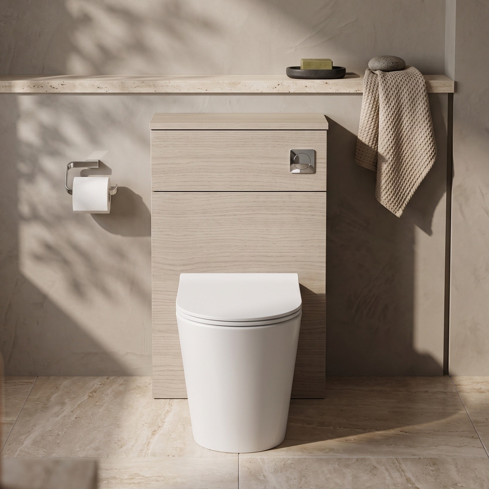 Fairford Aspri 2 500mm Solace Oak WC Unit
