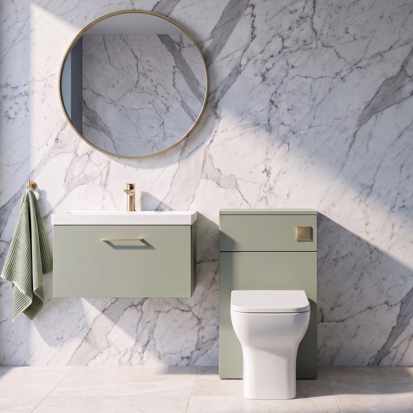 Fairford Aspri 2 500mm Satin Green WC Unit