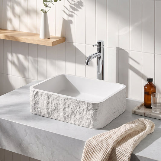 406 x 286mm Naturale White Rectangle Countertop Basin