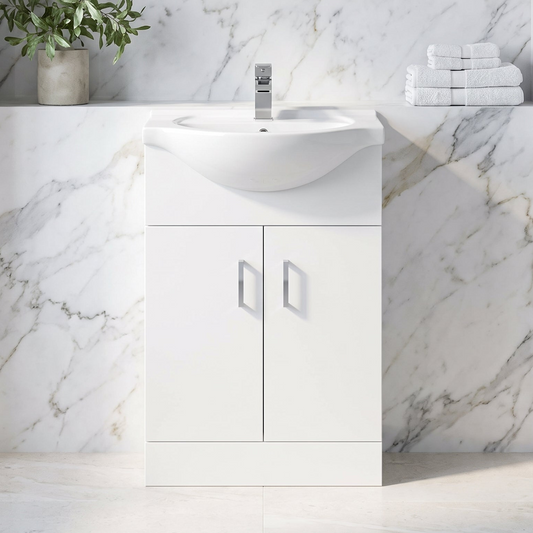 Fairford Opto 550mm Gloss White Vanity Unit