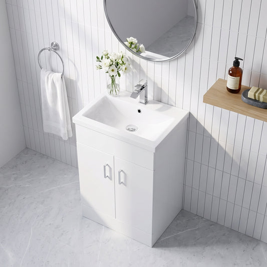 Fairford Kingsly Gloss White 500mm Floor Standing Vanity Unit