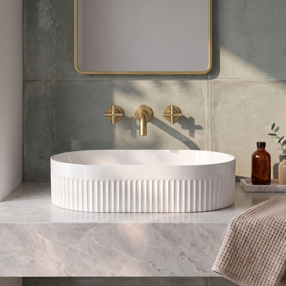 575 x 360mm Oval Fluted Vessel