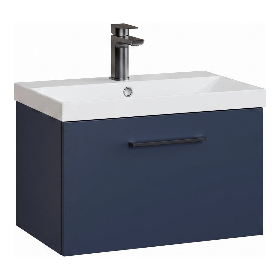 Fairford Aspri Midnight Blue 600mm 1 Drawer Wall Hung Vanity Unit