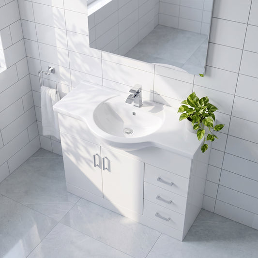 Fairford Opto 1050mm Gloss White Vanity Unit