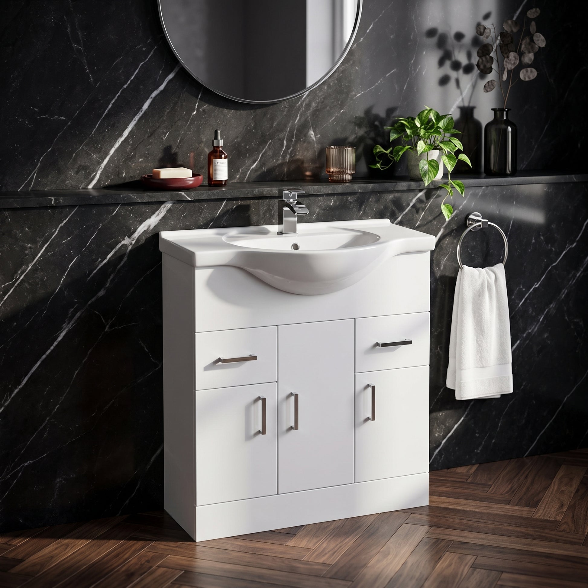 Fairford Opto 750mm Gloss White Vanity Unit