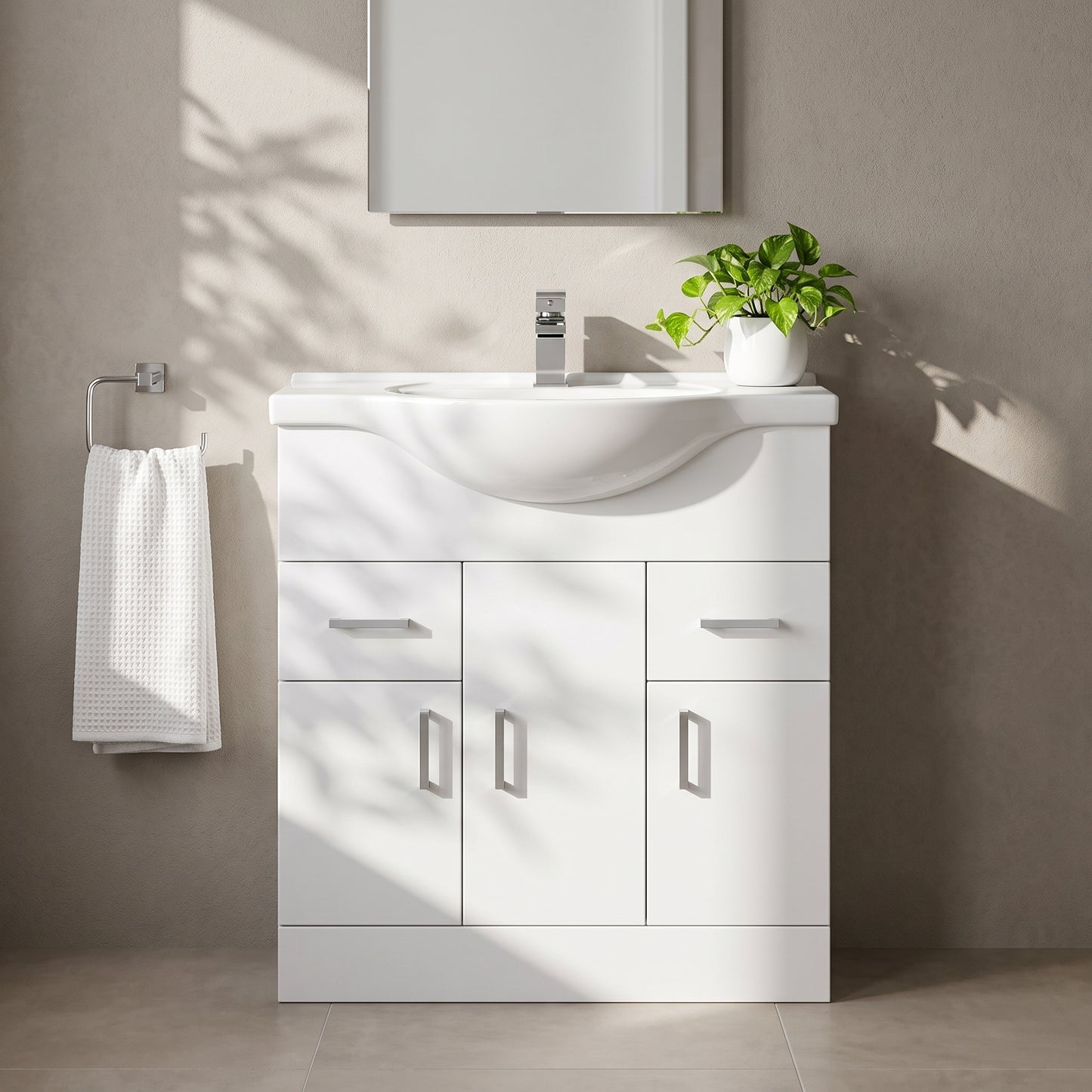 Fairford Opto 750mm Gloss White Vanity Unit