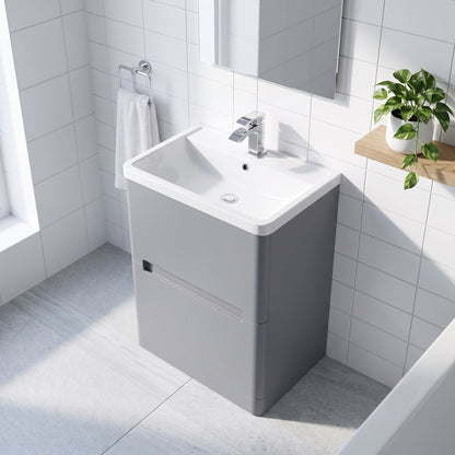 Fairford Rox 800mm Satin Grey Floorstanding Vanity Unit