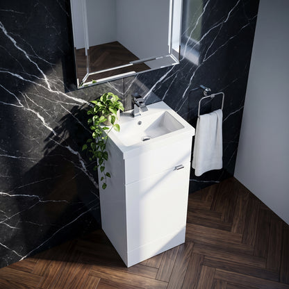 Fairford Union 400mm Full Depth Gloss White Vanity Unit
