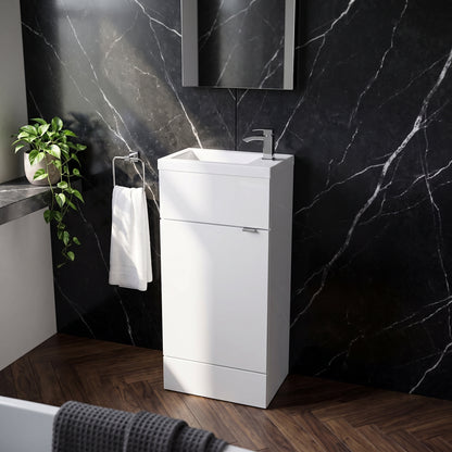 Fairford Union 400mm Slimline Gloss White Vanity Unit
