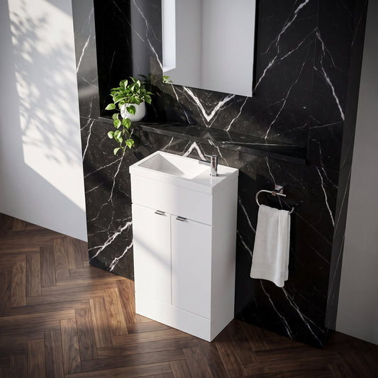 Fairford Union 500mm Slimline Gloss White Vanity Unit