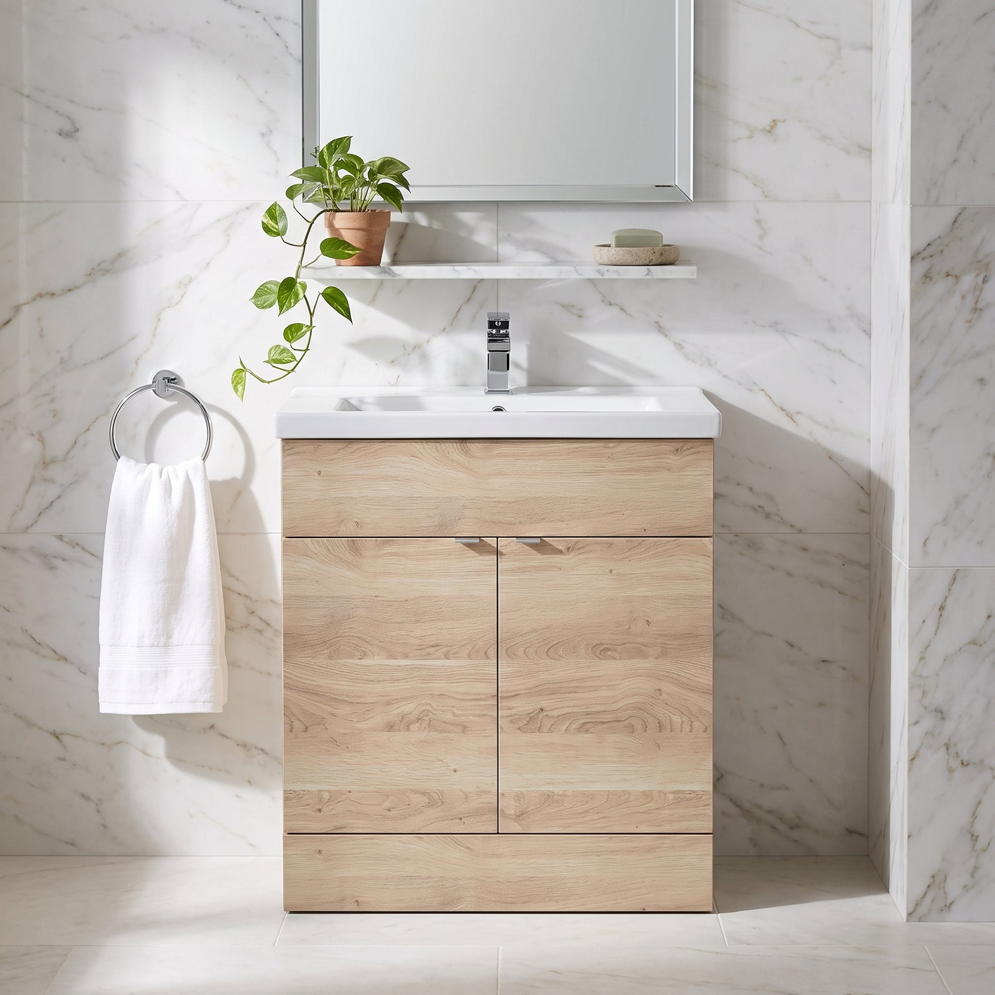 Fairford Union 800mm Bleached Oak Full Depth Vanity Unit