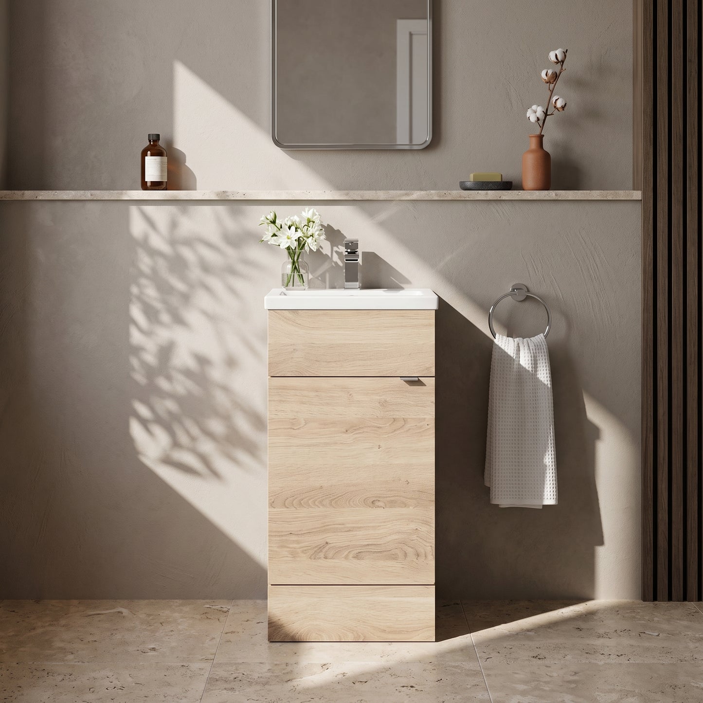 Fairford Union 400mm Bleached Oak Full Depth Vanity Unit