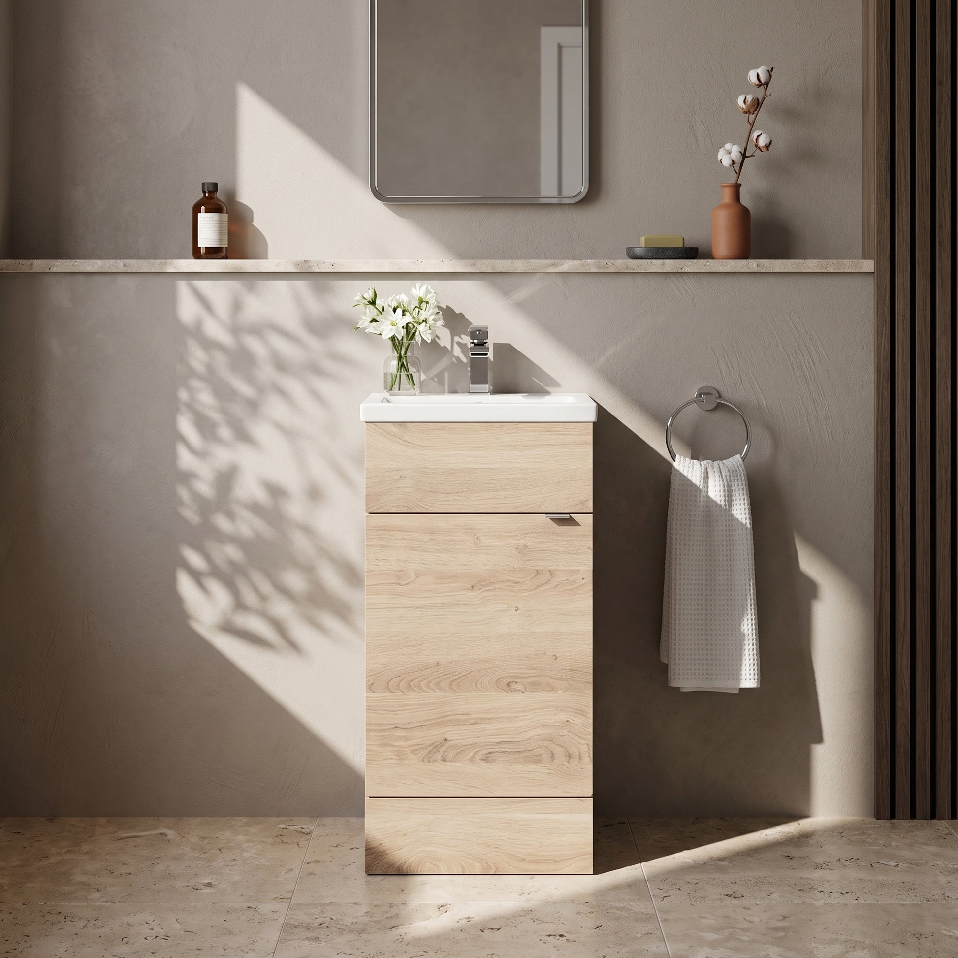 Fairford Union 400mm Bleached Oak Full Depth Vanity Unit