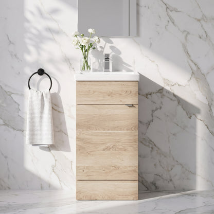 Fairford Union 400mm Bleached Oak Slimline Vanity Unit