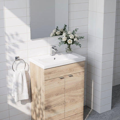 Fairford Union 500mm Bleached Oak Slimline Vanity Unit