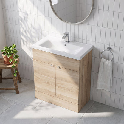 Fairford Union 800mm Bleached Oak Full Depth Vanity Unit