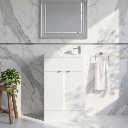 Fairford Union 600mm Slimline Gloss White Vanity Unit