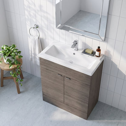 Fairford Union 800mm Full Depth Grey Woodgrain Vanity Unit