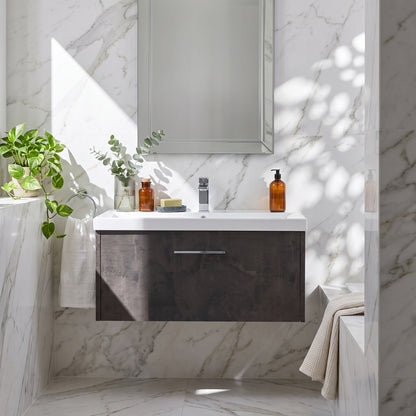 Fairford Anika 800mm Matt Slate 1 Drawer Wall Hung Vanity Unit