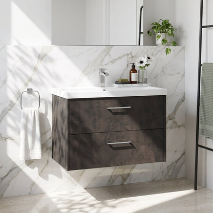 Fairford Anika 800mm Matt Slate 2 Drawer Wall Hung Vanity Unit