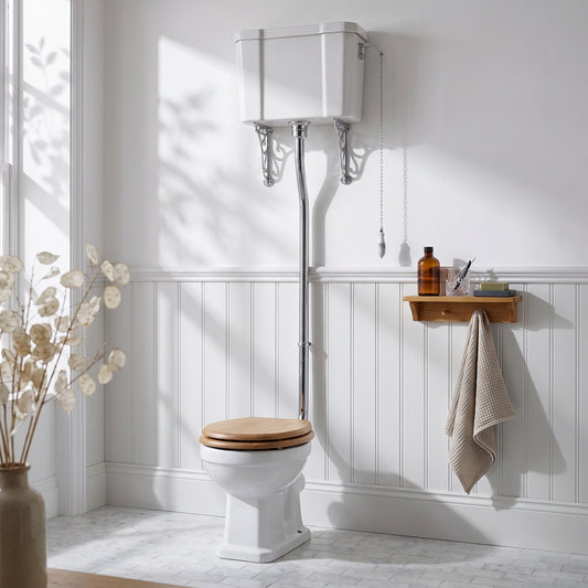 Fairford Hexam High Level Raised Cistern Toilet, no Seat