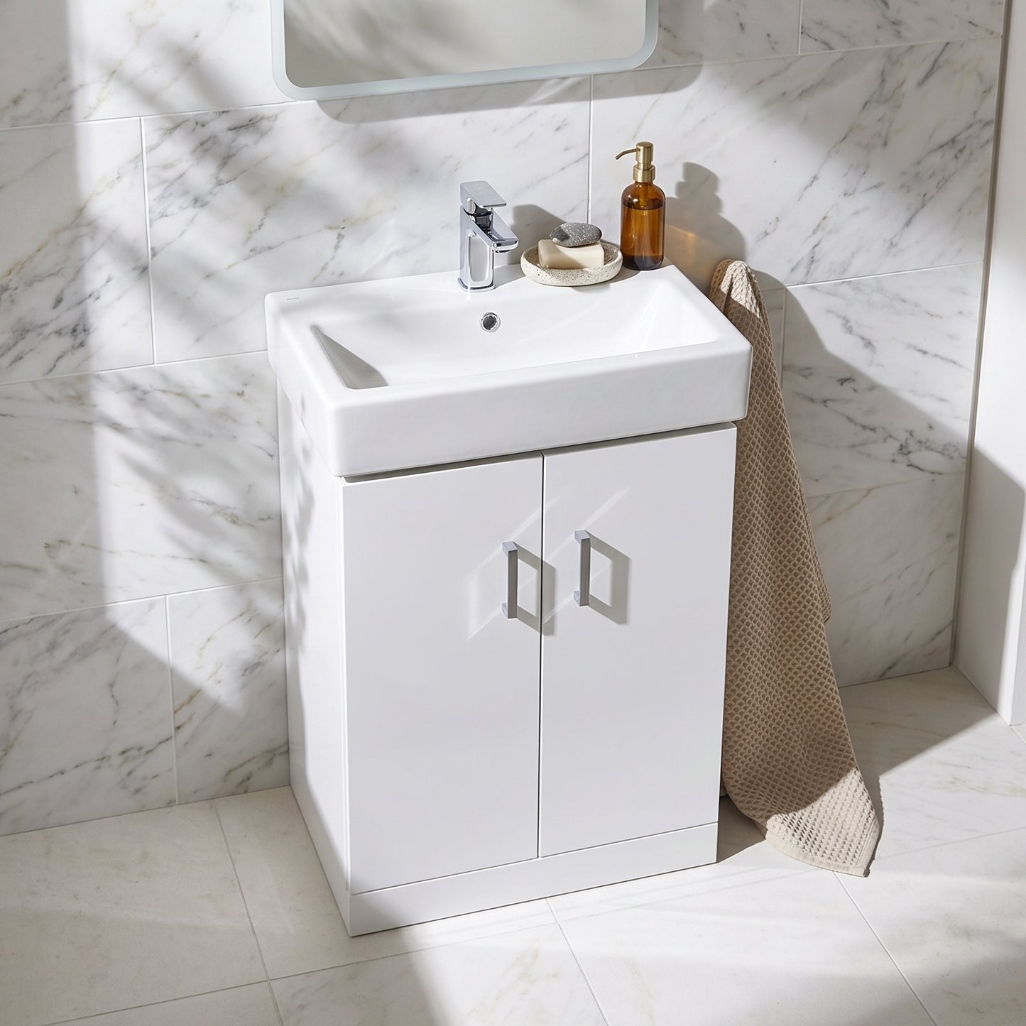 Fairford Arlo Gloss White 450mm Floorstanding Vanity Unit