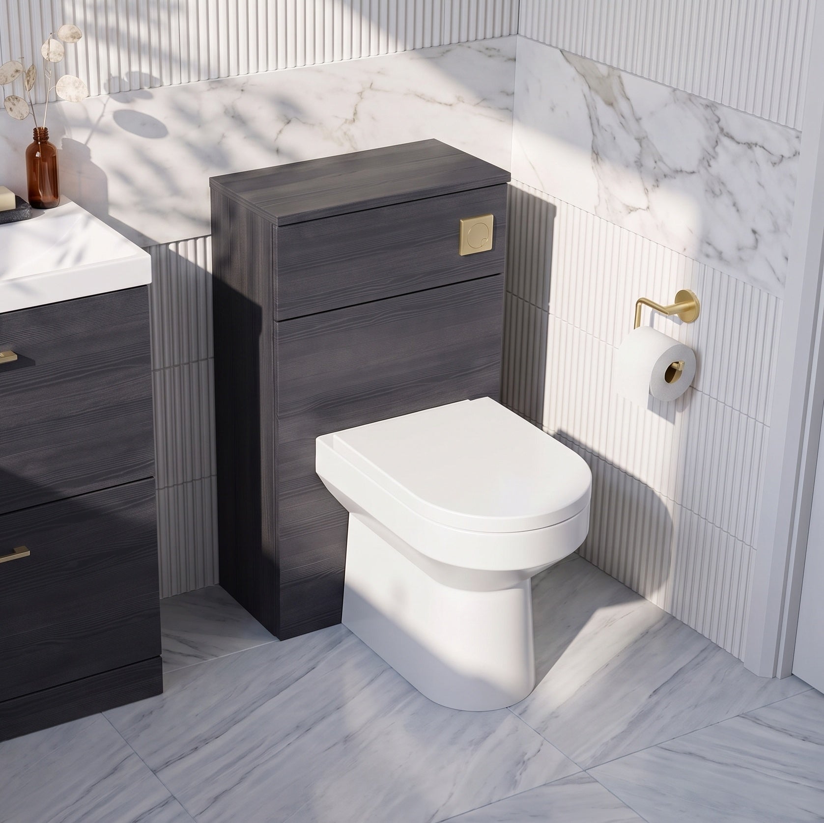 Fairford Aspri 2 500mm Charcoal Black WC Unit
