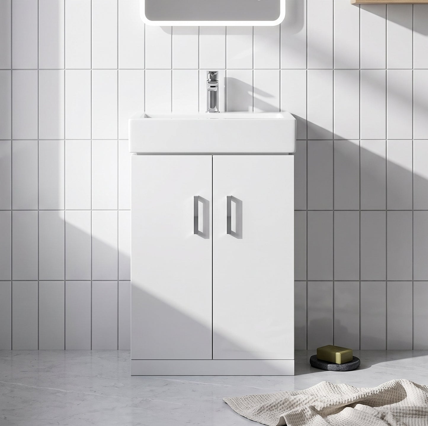 Fairford Arlo Gloss White 450mm Floorstanding Vanity Unit