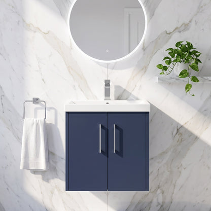 Fairford Anika 500mm Matt Blue 2 Door Wall Hung Vanity Unit