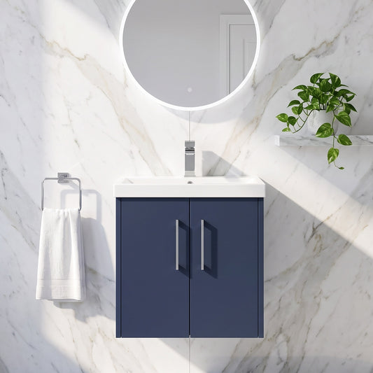 Fairford Anika 500mm Matt Blue 2 Door Wall Hung Vanity Unit