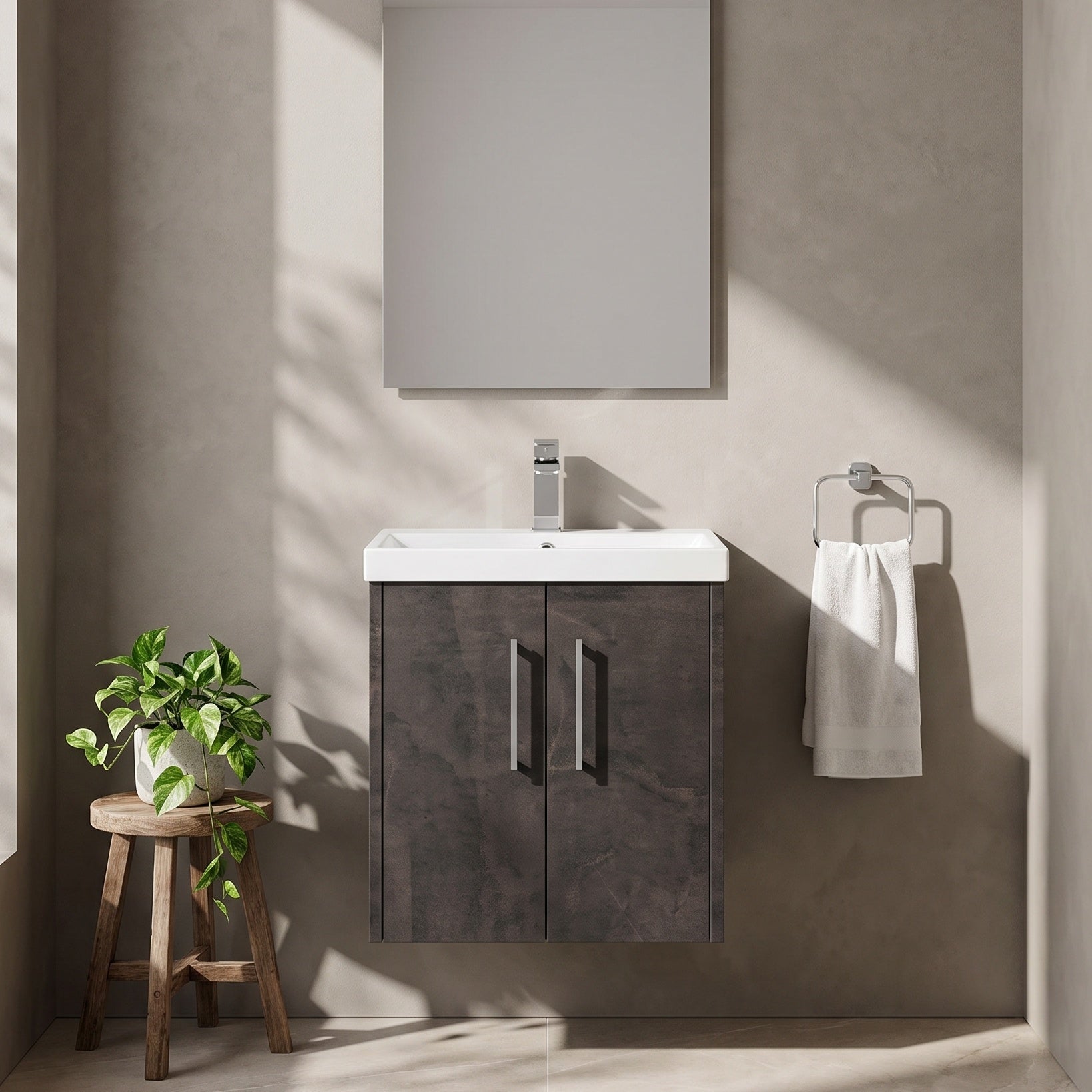 Fairford Anika 500mm Matt Slate 2 Door Wall Hung Vanity Unit