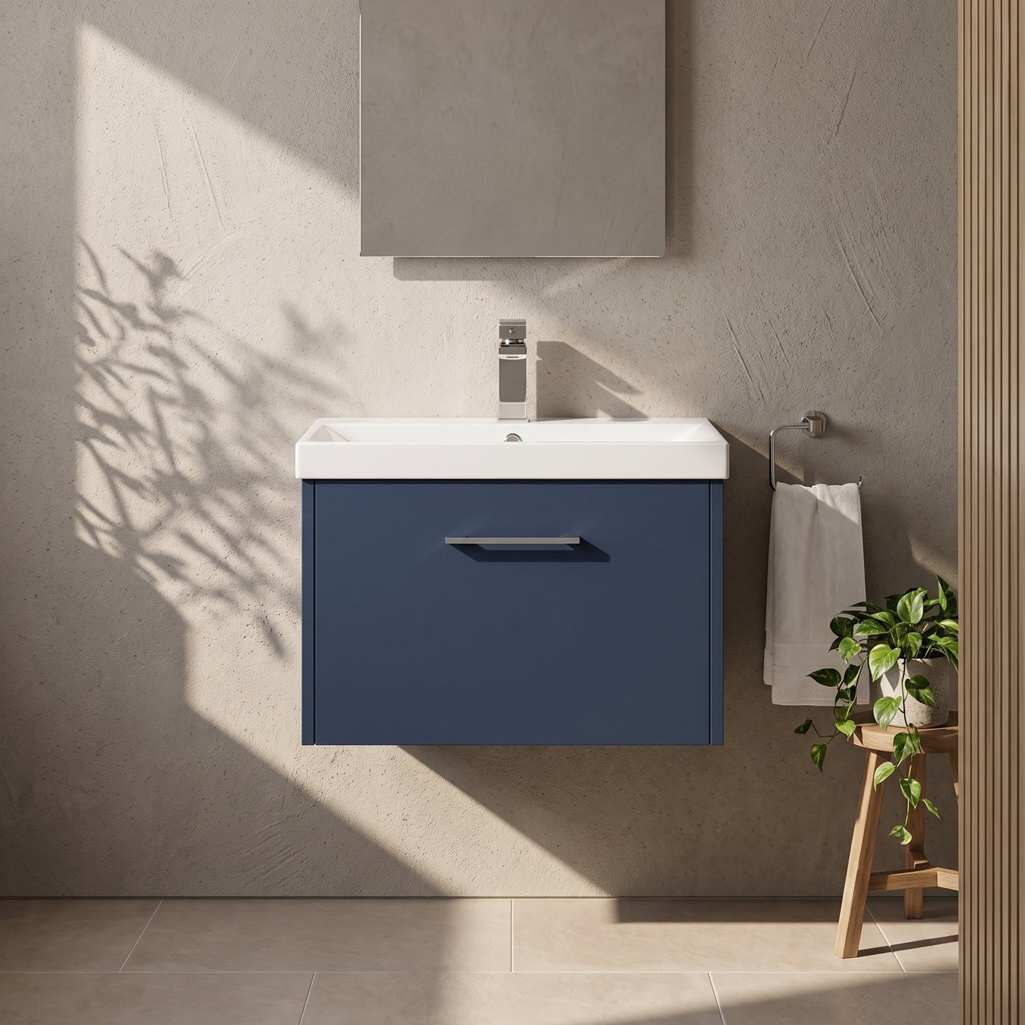Fairford Anika 600mm Matt Blue 1 Drawer Wall Hung Vanity Unit