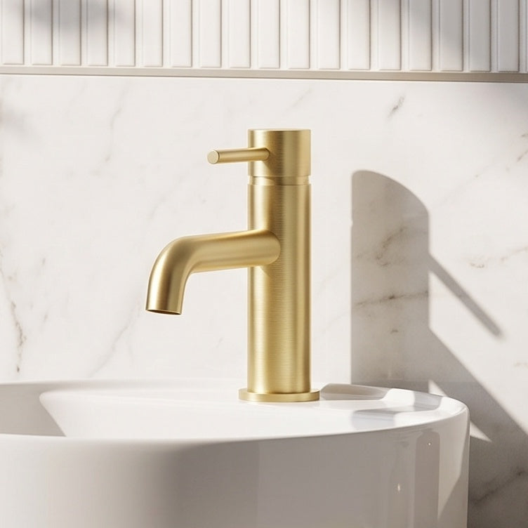 Fairford Element 7 Brushed Brass Basin Mixer